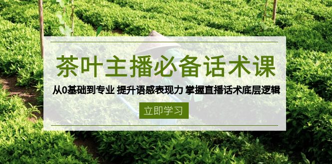 茶叶 主播必备话术课 从0基础到专业 提升语感表现力 掌握直播话术底层逻辑-创客聚集地