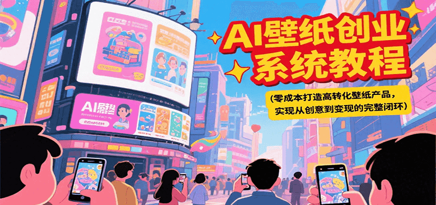 AI壁纸创业系统教程，零成本打造高转化壁纸产品，实现从创意到变现的完整闭环-创客聚集地