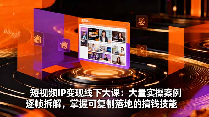 短视频IP变现线下大课：大量实操案例逐帧拆解，掌握可复制落地的搞钱技能-创客聚集地