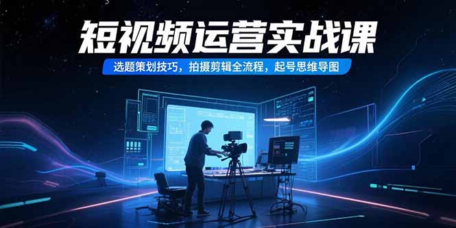 短视频运营实战课，选题策划技巧，拍摄剪辑全流程，起号思维导图-创客聚集地