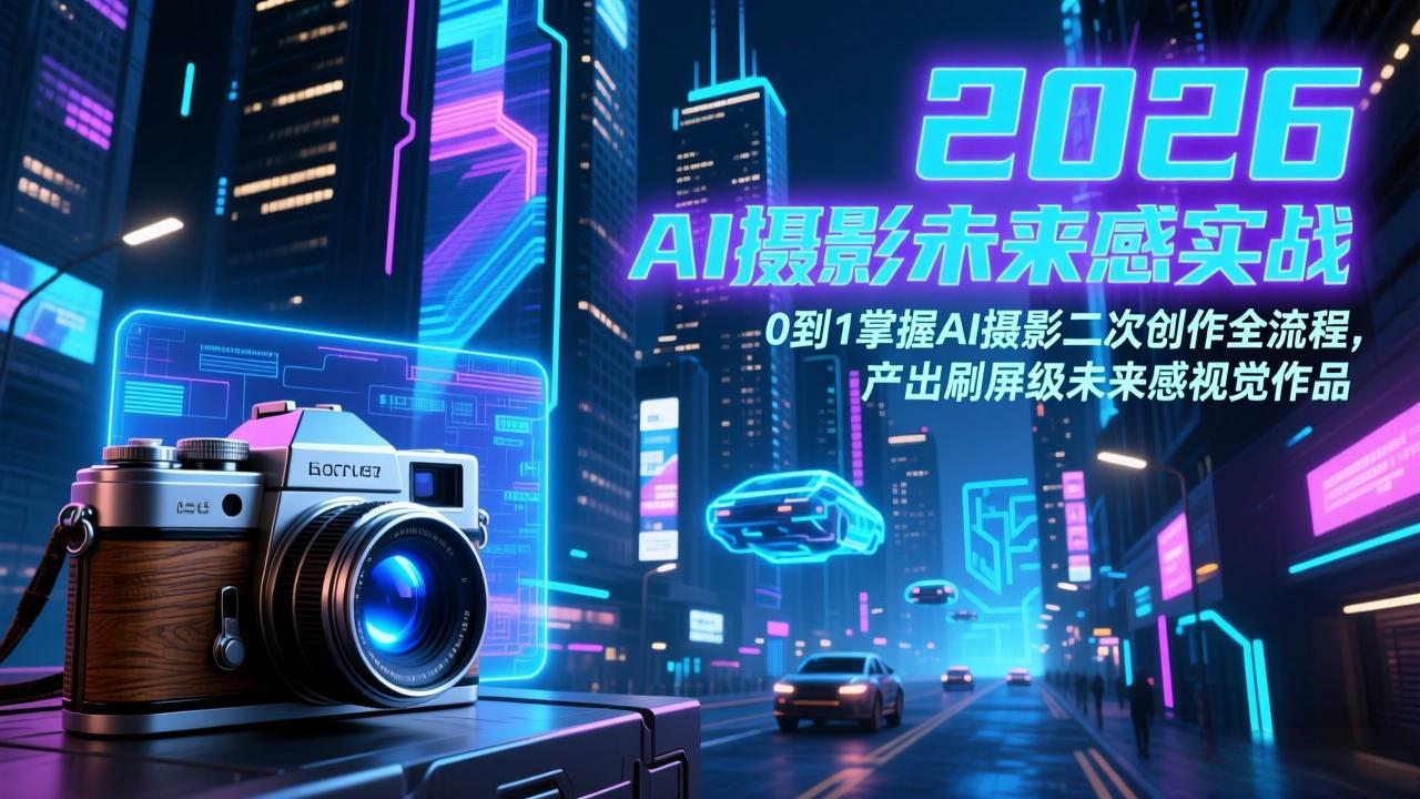 2026 AI摄影未来感实战：0到1掌握AI摄影二次创作全流程，产出刷屏级未来感视觉作品-创客聚集地