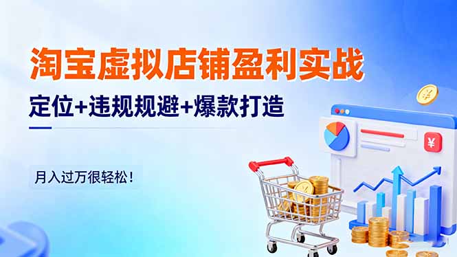 淘宝虚拟店铺盈利实战：定位+违规规避+爆款打造，月入过万很轻松！-创客聚集地