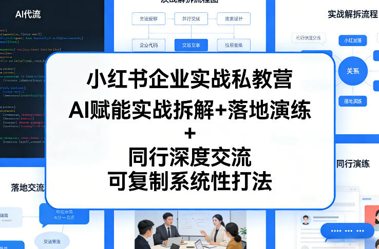 小红书企业实战私教营，AI赋能实战拆解+落地演练+同行深度交流，可复制系统性打法-创客聚集地
