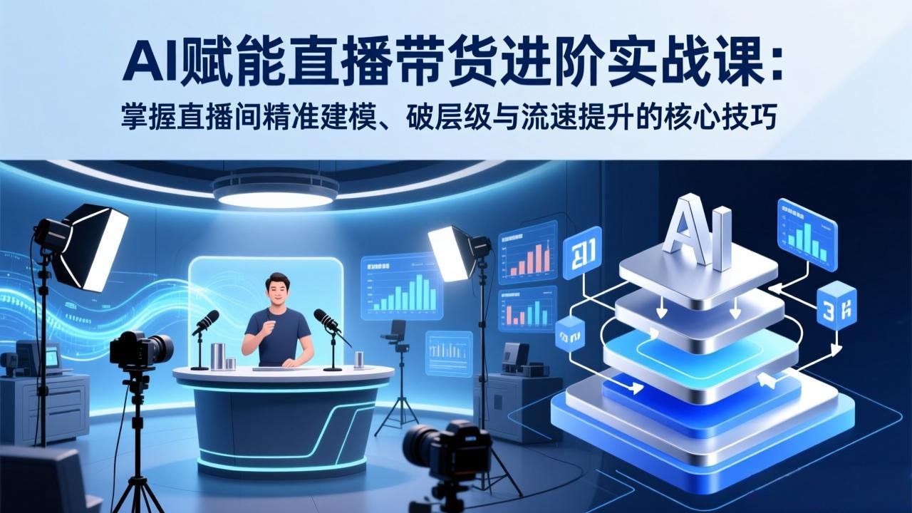AI赋能直播带货进阶实战课:掌握直播间精准建模、破层级与流速提升的核心技巧-创客聚集地