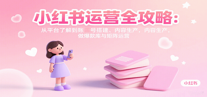 小红书运营全攻略:从平台了解到账号搭建、内容生产,做爆款库与矩阵运营-创客聚集地