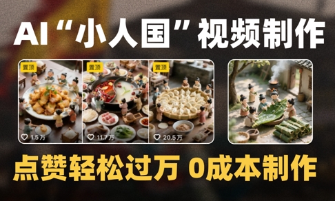 爆款1000W+播放微缩景观迷你小人国AI视频0成本制作全流程教学-创客聚集地