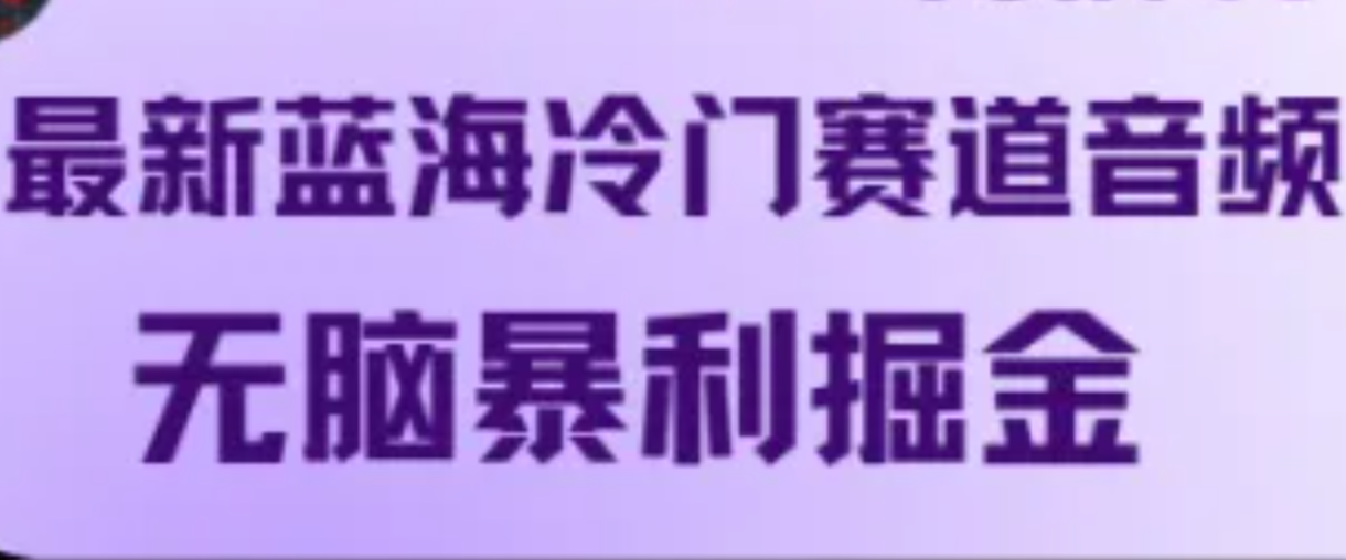 最新蓝海冷门赛道音频，无脑暴利掘金-创客聚集地