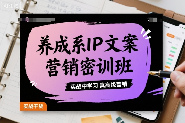 养成系IP文案营销密训班，实战中学习真高级营销-创客聚集地