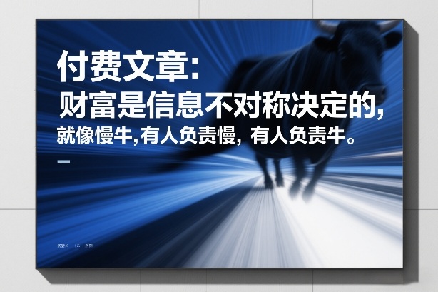 付费文章：财富是信息不对称决定的，就像慢牛，有人负责慢，有人负责牛-创客聚集地