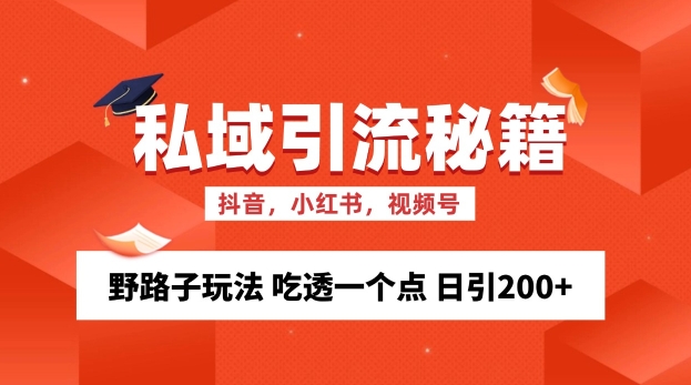 私域流量的精准化获客方法 野路子玩法 吃透一个点 日引200+ 【揭秘】-创客聚集地