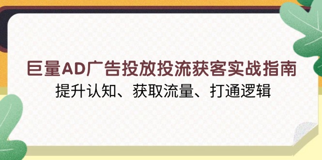 巨量AD广告投放投流获客实战指南，提升认知、获取流量、打通逻辑-创客聚集地