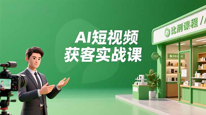 AI短视频获客实战课，数字人创作、实体行业应用、精准引流，30天获取客源月入6万+-创客聚集地