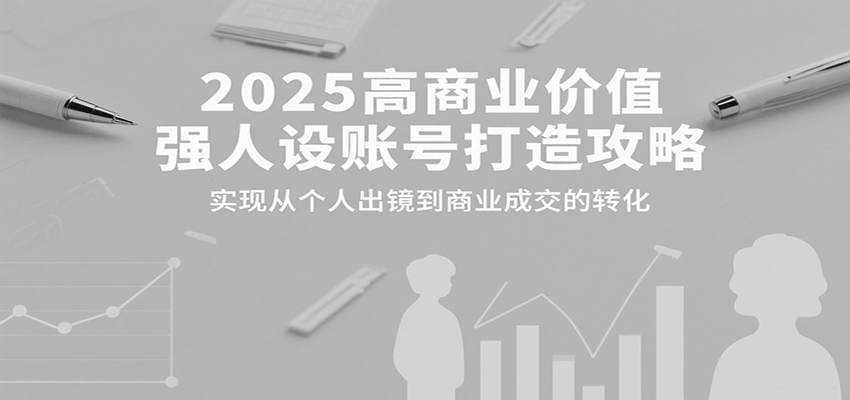 2025高商业价值强人设账号打造攻略,实现从个人出镜到商业成交的转化-创客聚集地