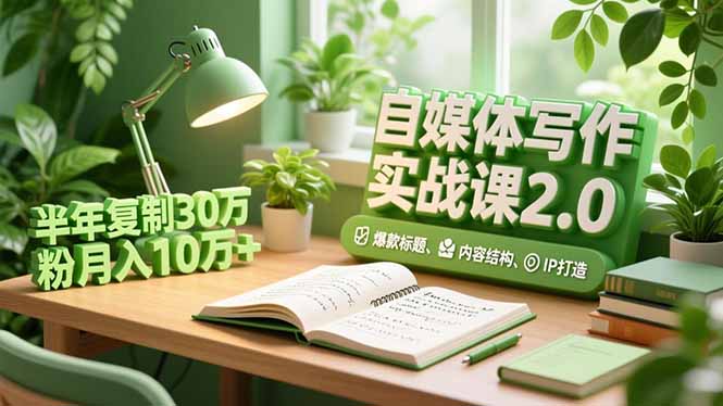自媒体写作实战课2.0，爆款标题、内容结构、IP打造，半年复制30万粉月入10万+-创客聚集地