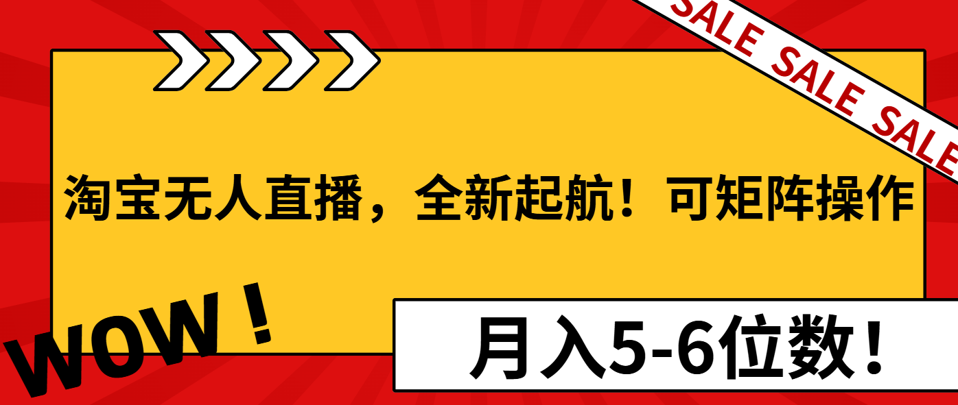 淘宝无人直播，全新起航！可矩阵操作，月入5-6位数！-创客聚集地
