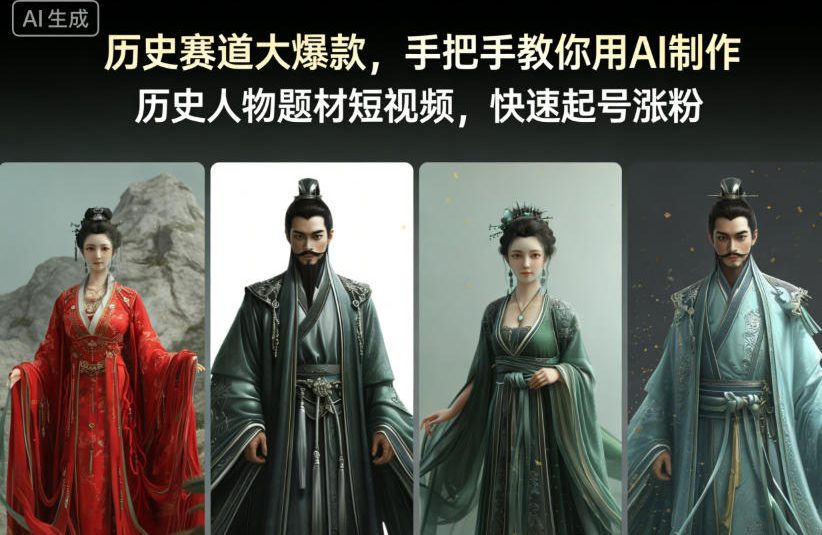 历史赛道大爆款，手把手教你用AI制作历史人物题材短视频，快速起号涨粉-创客聚集地