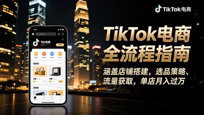 TikTok电商全流程指南，涵盖店铺搭建、选品策略、流量获取，单店月入过万-创客聚集地