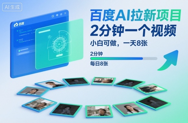 百度AI拉新项目,2分钟一个视频,小白可做,一天8张【附案例+保姆级教程】-创客聚集地