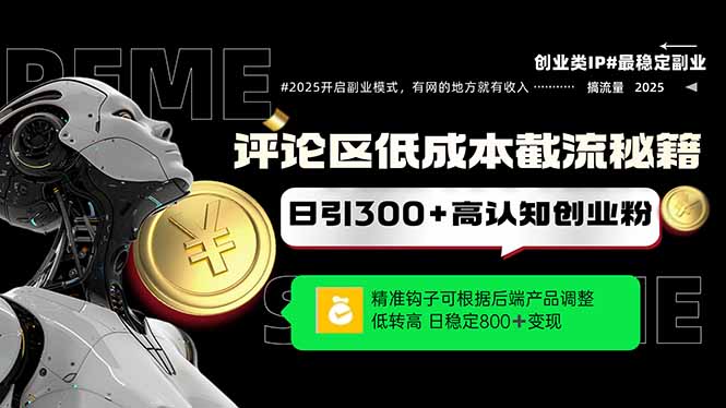 评论区低成本引流秘籍，精准钩子直击用户，单账号日增300+创业粉，日稳…-创客聚集地