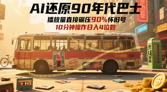 AI还原90年代巴士，一帧就让70后泪崩，播放量直接碾压90%怀旧号，每天操作十分钟，日入四位数-创客聚集地