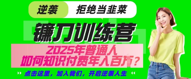 【网创项目终点站-镰刀训练营超级IP合伙人】25年普通人如何通过知识付费实现逆袭【揭秘】-创客聚集地