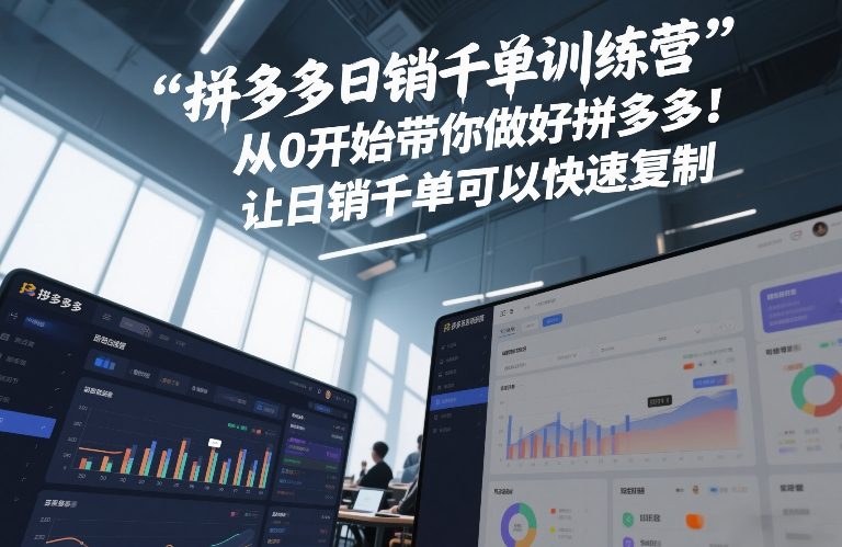 拼多多日销千单训练营,从0开始带你做好拼多多,让日销千单可以快速复制(更新26年2月)-创客聚集地