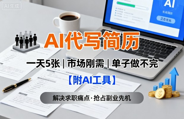 AI代写简历，一天5张，今年找工作难，市场刚需，单子做不完【附AI工具】-创客聚集地