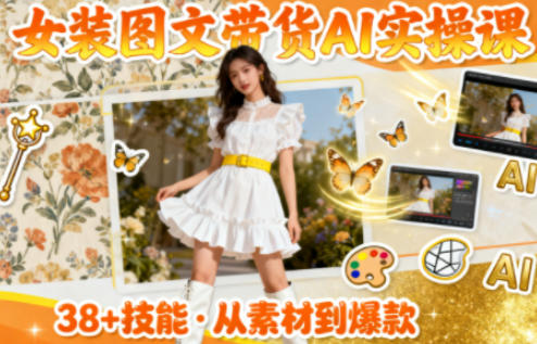 女装图文带货的AI实操课，覆盖38个实用技能，快速提升素材制作效率-创客聚集地