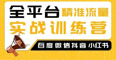 全平台精准流量实战训练营，百度微信抖音小红书SEO引流教程-创客聚集地