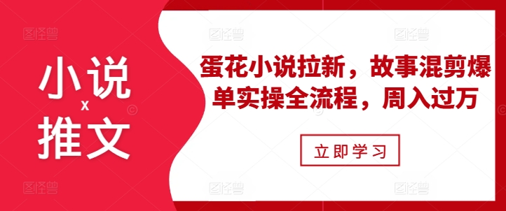 小说推文之蛋花小说拉新，故事混剪爆单实操全流程，周入过万-创客聚集地