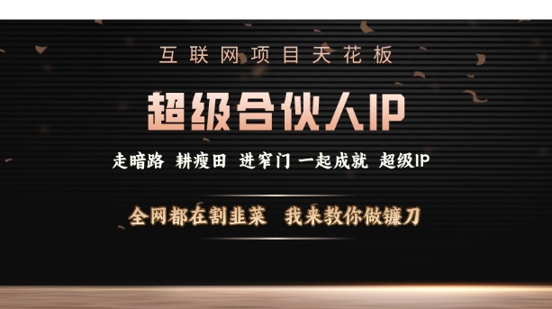 互联网项目天花板，超级合伙人IP，全网都在割韭菜，我来教你做镰刀【仅揭秘】-创客聚集地