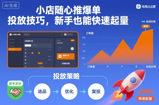 小店随心推爆单投放技巧，新手也能快速起量-创客聚集地