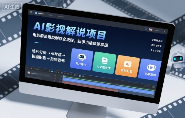 AI影视解说项目，电影解说爆款制作全流程，新手也能快速掌握-创客聚集地