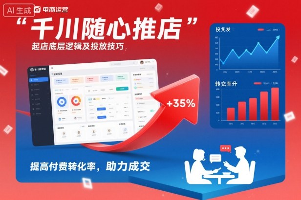 千川随心推起店底层逻辑及投放技巧，提高付费转化率，助力成交-创客聚集地