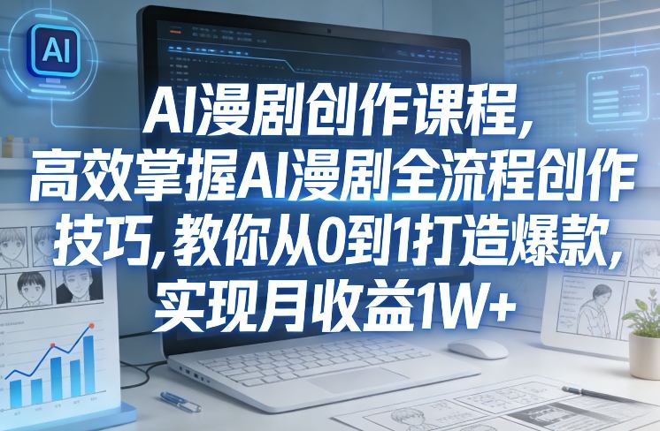 某社群AI漫剧创作课程，高效掌握AI漫剧全流程创作技巧，教你从0到1打造爆款，实现月收益1W+-创客聚集地