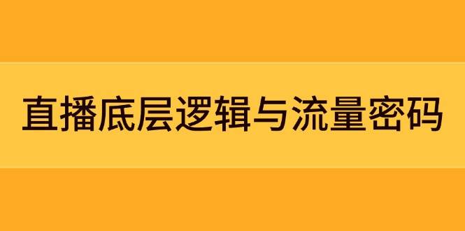 直播底层逻辑与流量密码：定位模型+案例拆解，急速流承接与数据优化全攻略-创客聚集地