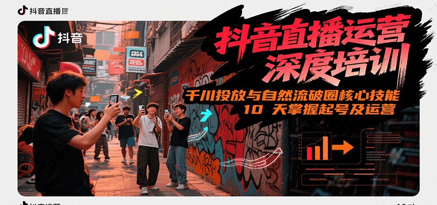 抖音直播运营深度培训，千川投放与自然流核心技能，10天掌握起号及运营(6-7月新课)-创客聚集地