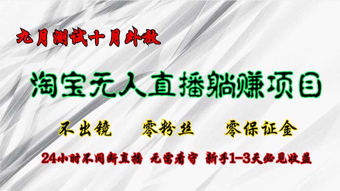 淘宝无人直播最新玩法，九月测试十月外放，不出镜零粉丝零保证金，24小…-创客聚集地
