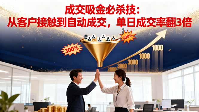 吸金成交营销必杀技：从客户接触到自动成交，单日成交率翻3倍-创客聚集地