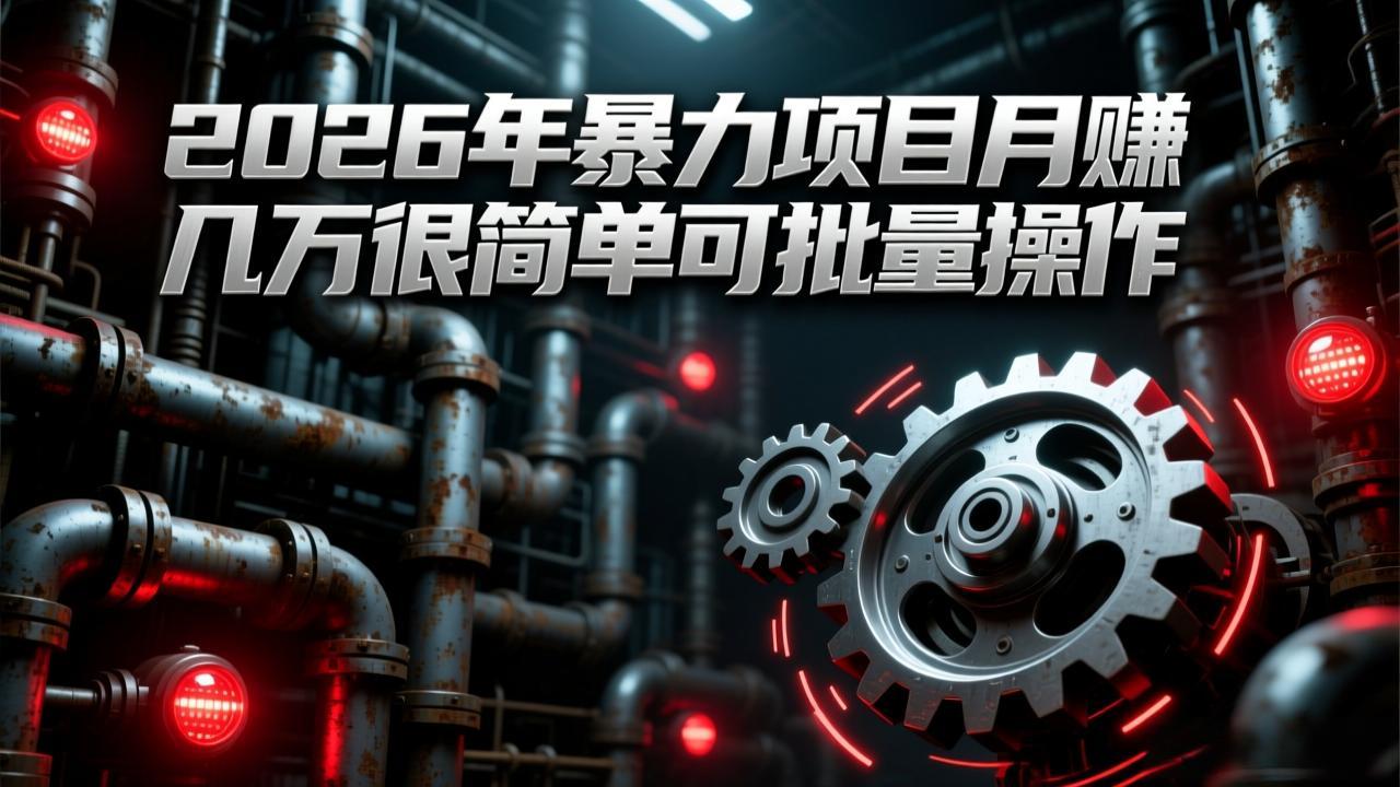 2026年暴力项目月赚几万很简单可批量操作,成本低,利润大-创客聚集地