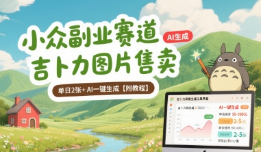 小众副业赛道 吉卜力图片售卖 单日2张+ AI一键生成【附教程】-创客聚集地