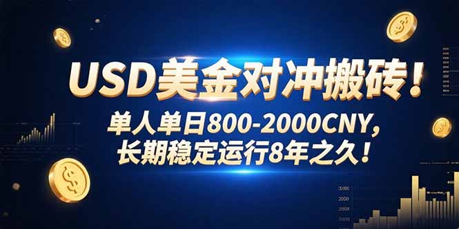USD美金对冲搬砖!单人单日800-2000CNY，长期稳定运行8年之久!-创客聚集地
